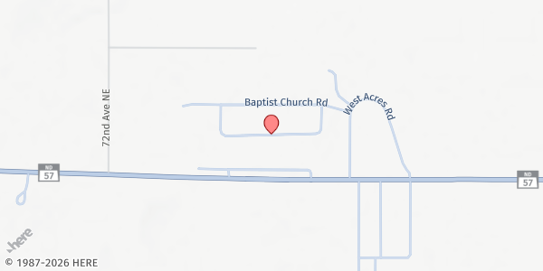 Map showing Dakota Baptist Church at 602 Baptist Church Rd., Fort Totten, ND