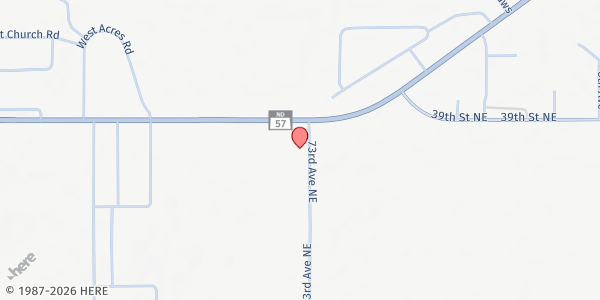 Map showing Fort Totten Wellness Center Food Pantry at 7296 Highway 57, Fort Totten, ND