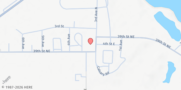 Map showing Seven Dolors Catholic Church at 213 Dakotah Rd, Fort Totten, ND