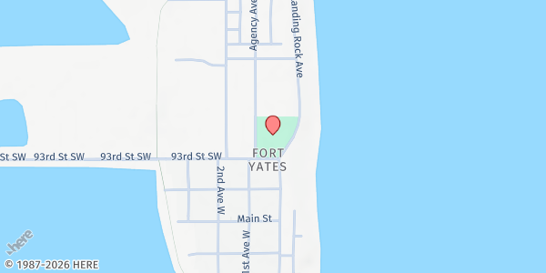 Map showing Sioux County Welfare Board at 300 2nd Ave, Fort Yates, ND