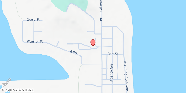 Map showing St. Peter Catholic Church at 204 Church St, Fort Yates, ND