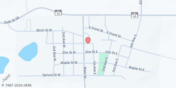 Map showing Gackle Area Food Pantry at 111 Cedar St E, Gackle, ND