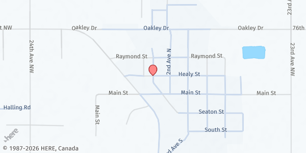 Map showing Glenburn Food Pantry at 103 Healy St, Glenburn, ND