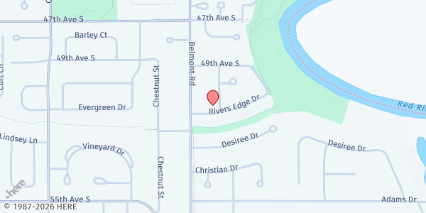 Map showing Ameri-Kids Nutrition at 5094 River Crest Rd., Grand Forks, ND