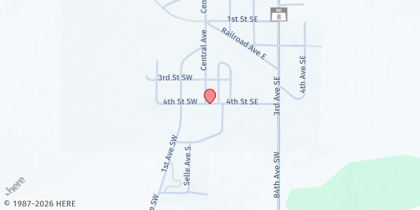 Map showing Dunn County Food Pantry (Halliday) at 30 4th St S, Halliday, ND