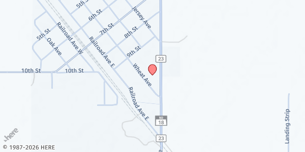 Map showing Hatton Helping Hand at 1009 Dakota Ave, Hatton, ND