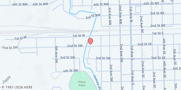 Map showing Progress Community Center at 428 2nd St SW, Jamestown, ND