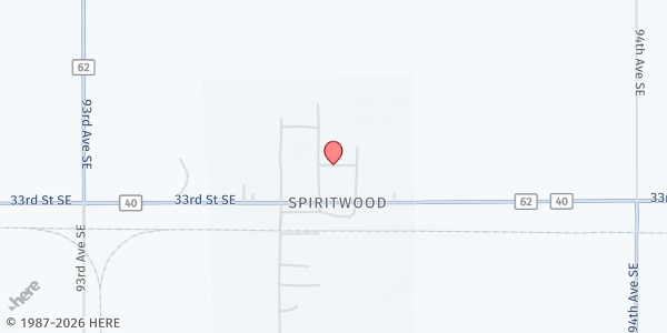 Map showing Salvation Army - Jamestown at 320 1st St Ave N, Jamestown, ND