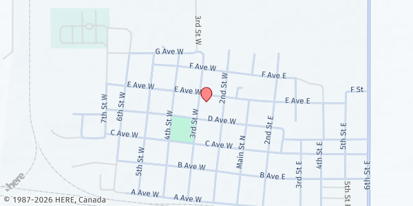 Map showing Lakota Lutheran Church - Gunny's Kitchen at 416 3rd St W, Lakota, ND