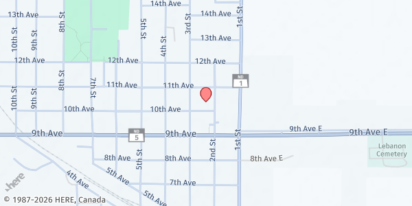 Map showing Catholic Charities ND - Langdon at 209 10th Ave, Langdon, ND