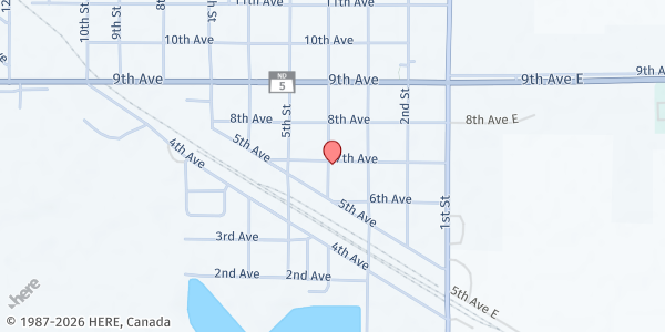 Map showing Cavalier County Social Services at 324 7th Ave, Langdon, ND