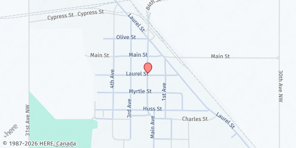 Map showing Lansford Food Pantry at 210 2nd Ave, Lansford, ND