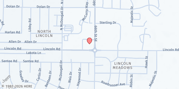 Map showing Lincoln Community Cupboard at 3310 66th St SE, Lincoln, ND