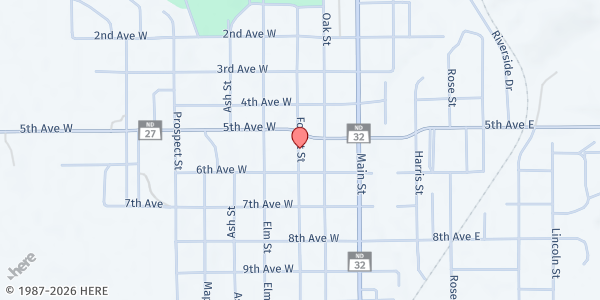 Map showing Ransom County Food Pantry at 507 Forest St, Lisbon, ND