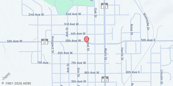 Map showing Ransom County Food Pantry at 507 Forest St, Lisbon, ND