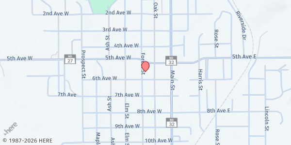 Map showing Ransom County Food Pantry at 507 Forest St, Lisbon, ND