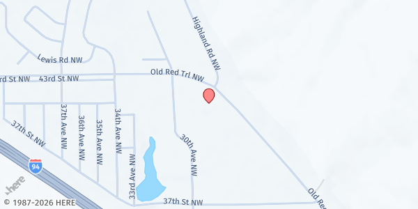 Map showing Abundance of Grace Food Pantry at Engage Church at 4209 Old Red Trail Rd, Mandan, ND