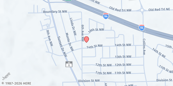 Map showing Adopt-A-Block - Lewis & Clark School at 600 14th St. NW, Mandan, ND