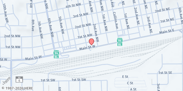 Map showing AID, Inc. - Mandan at 314 W Main St, Mandan, ND