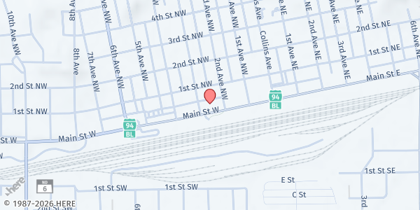 Map showing AID, Inc. - Mandan at 314 W Main St., Mandan, ND