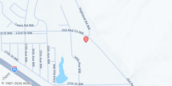 Map showing Engage Church Food Pantry at 4209 Old Red Trail Rd, Mandan, ND
