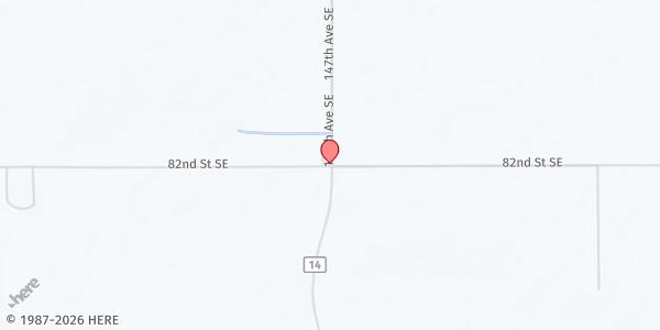 Map showing Immanuel Lutheran Church at 8199 147th Ave SE, Milnor, ND