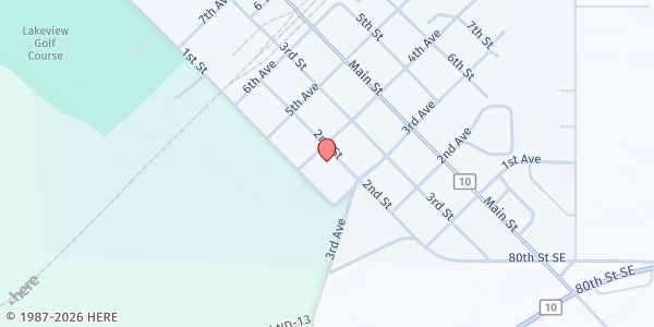 Map showing Milnor Lutheran Parish at 321 2nd St, Milnor, ND