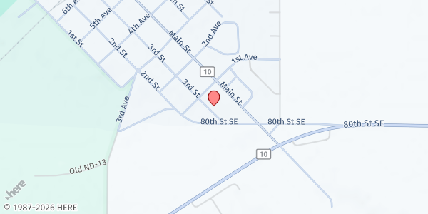 Map showing Milnor Lutheran Parsonage at 40 3rd St, Milnor, ND