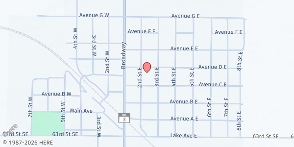 Map showing Logan County Food Pantry at 423 2nd St E, Napoleon, ND