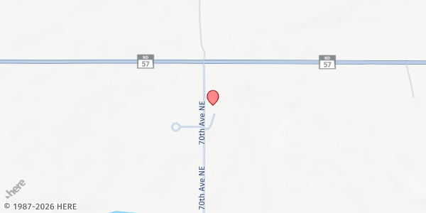 Map showing Crow Hill District Food Pantry at 3890 70th Ave NE, Oberon, ND