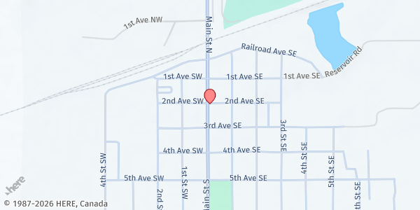 Map showing First English Lutheran-Lostwd at Stanley, Stanley, ND