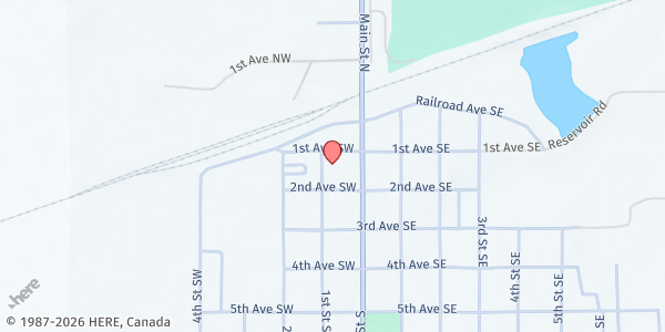 Map showing The Pursuit Church - Stanley Campus at 103 1st St SW, Stanley, ND