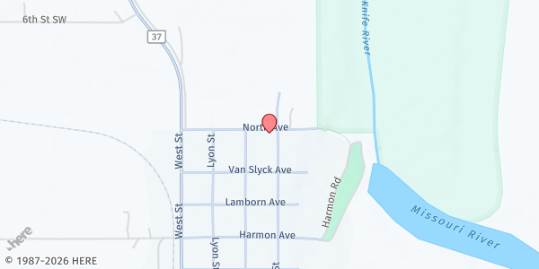 Map showing Dakota Central Social Services - Stanton at 1030 Arthur St, Stanton, ND