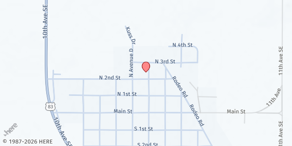 Map showing Sts. Peter & Paul Catholic Church at 503 N 2nd St, Strasburg, ND