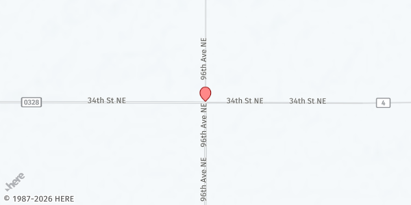 Map showing BDECAN Food Pantry at 8194 34th St. NE, Tokio, ND