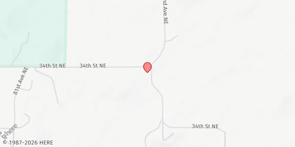 Map showing BDECAN Food Pantry at 8194 34th St. NE, Tokio, ND