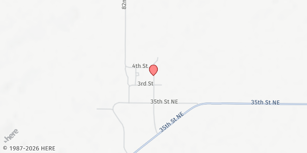 Map showing Community Nourishment - Food Pantry at 321 3rd St, Tokio, ND