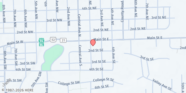 Map showing Barnes County Food Pantry at 139 2nd Ave. SE, Valley City, ND