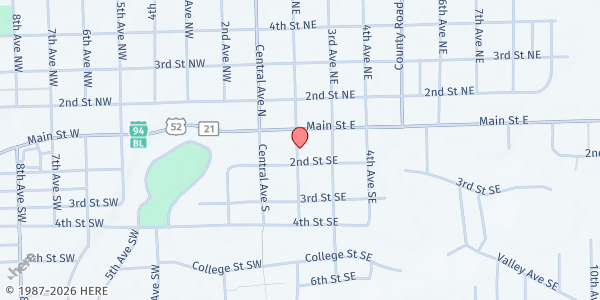 Map showing Barnes County Food Pantry at 139 2nd Ave. SE, Valley City, ND