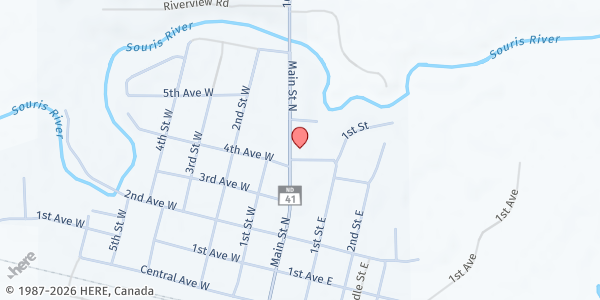 Map showing Velva Community Food Pantry at 400 N Main St, Velva, ND