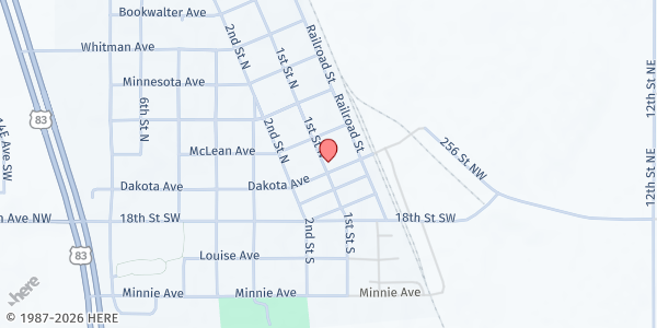 Map showing Wilton Food Pantry at 42 Dakota Ave, Wilton, ND