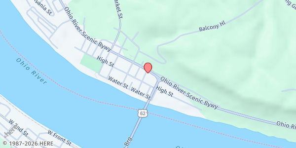 Map showing Aberdeen Main Cross Church at 90 Main Cross St, Aberdeen, OH