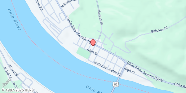 Map showing Gods Grace Food Pantry/The Door of Hope at 89 Market place, Aberdeen, OH