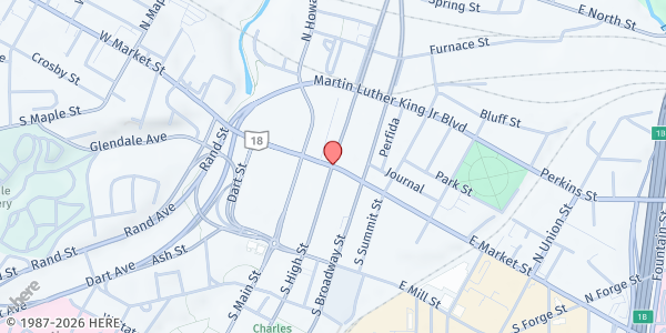 Map showing Akron, OH Coverage Area at Akron, Akron, OH