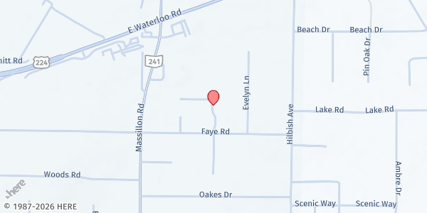 Map showing Akron-Summit Community Action Ctr. at 1367 Doty Dr., Akron, OH