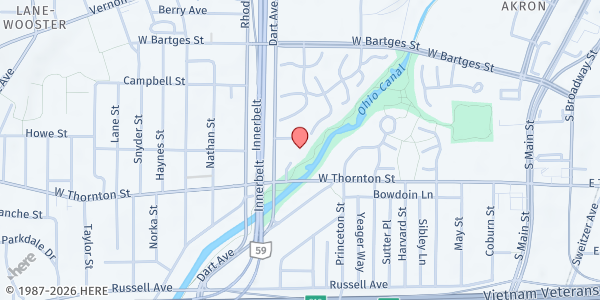 Map showing Alpha Nutrition Program - Williams Tower at 285 Channelwood Cir., Akron, OH