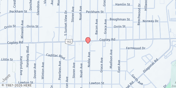 Map showing Bethel Seventh Day Adventist Church at 1398 Canton Rd, Akron, OH