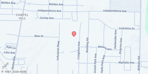 Map showing Christ the King Church at 300 E. Tallmadge Ave, Akron, OH