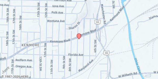 Map showing Church on the Boulevard at 754 Kenmore Blvd., Akron, OH