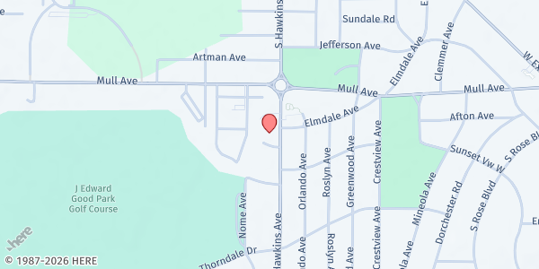 Map showing Good Samaritan Hunger Center - Food Distribution Center at 420 S Hawkins Ave, Akron, OH